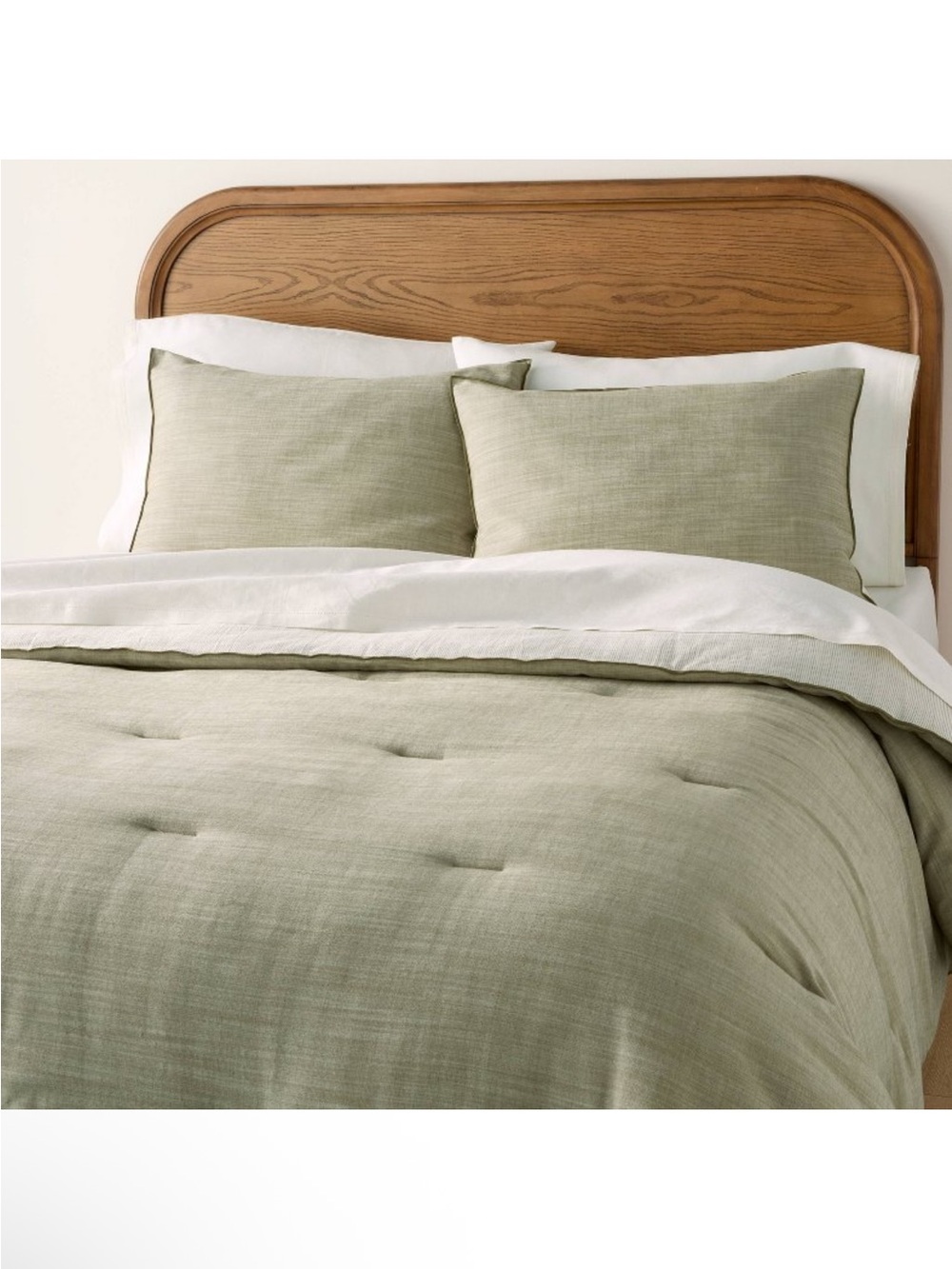 NWT 3pc King Reversible Duvet Cover Set Green - Hearth & Hand with Magnolia